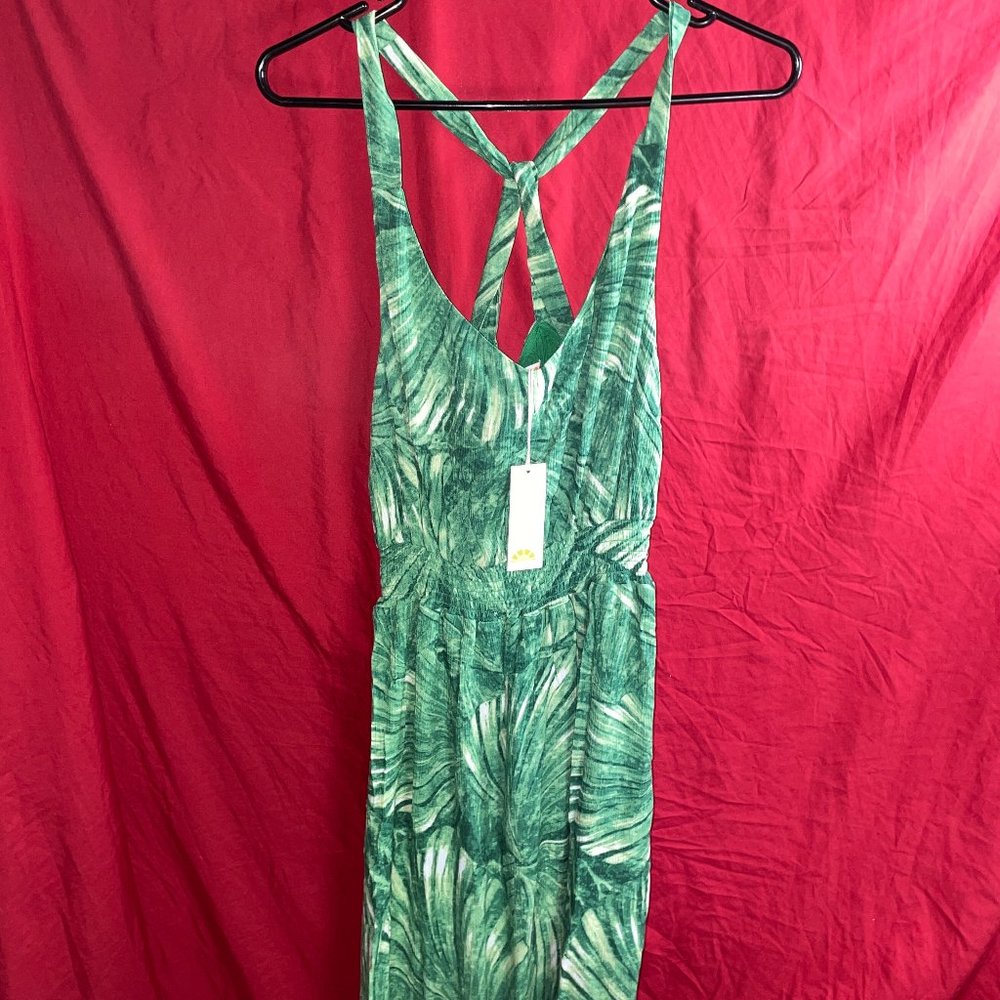 C&C California Green Floral Maxi Summer Dress